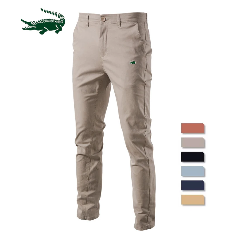 Top Trends: 2023 Casual 100% Cotton Men Trousers Solid Color Slim Fit Men&#039;s Pants New Spring Autumn High Quality Classic Business Pants Men Shoppable Styles