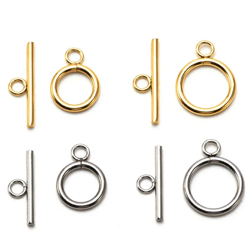 Top Trends: 10set High Quality Stainless Steel OT Clasps Connectors Gold Toggle Clasps For DIY Bracelet Necklace Jewelry Making Accessories Shoppable Styles