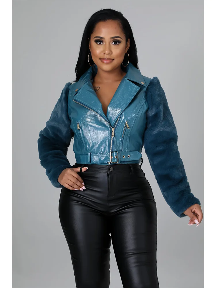 Top Trends: Women&#039;s Faux PU Leather Jacket Lapel Collar Zipper Fly Patchwork Short Jacket Winter Streetwear Biker&amp;Moto Style Outerwear Shoppable Styles