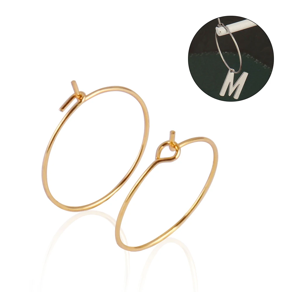 Top Trends: 20pcs / lot Stainless Steel Gold Big Circle Wire Earrings High Quality For DIY Hoop Earring Jewelry Making Accessories Supplies Shoppable Styles