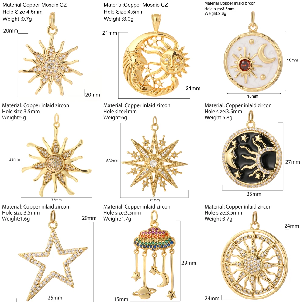 Top Trends: Sun Moon Star Charms For Jewelry Making Supplies Bohemian Rainbow Star 4-Pointed Dijes Diy Earrings Bracelet Necklace Gold Color Shoppable Styles - Image 2