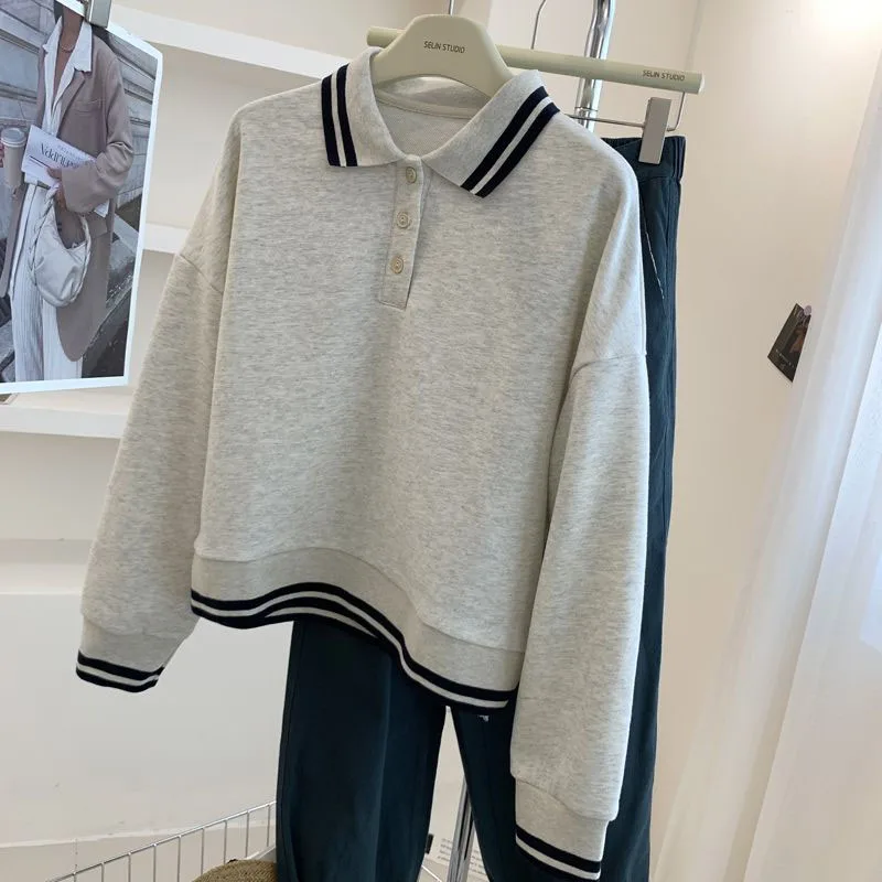 Top Trends: Autumn And Winter Fashion Trends Korean Edition Design Sense Small Streak Polo Neck Casual Style Women&#039;s Long Sleeve Sweater Shoppable Styles