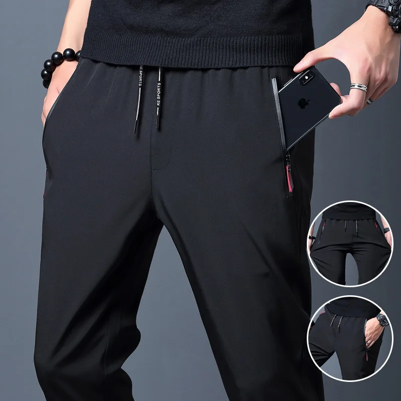 Top Trends: Men&#039;s Spring And Autumn Fashion Elastic Waist Zipper Pocket Solid Color Loose Versatile Straight Tube New Versatile Casual Pants Shoppable Styles