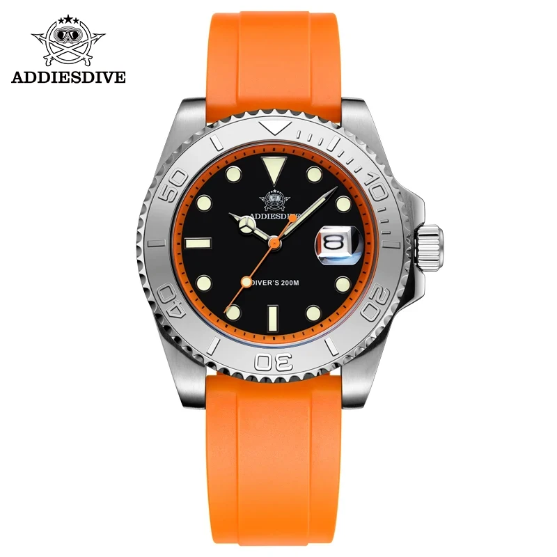 Top Trends: ADDIESDIVE AD2040 Men&#039;s Watch 41mm Fashion Diver Quartz Watch 200m Diving Rubber Silicone Super Luminous Wristwatch Reloj Hombre Shoppable Styles