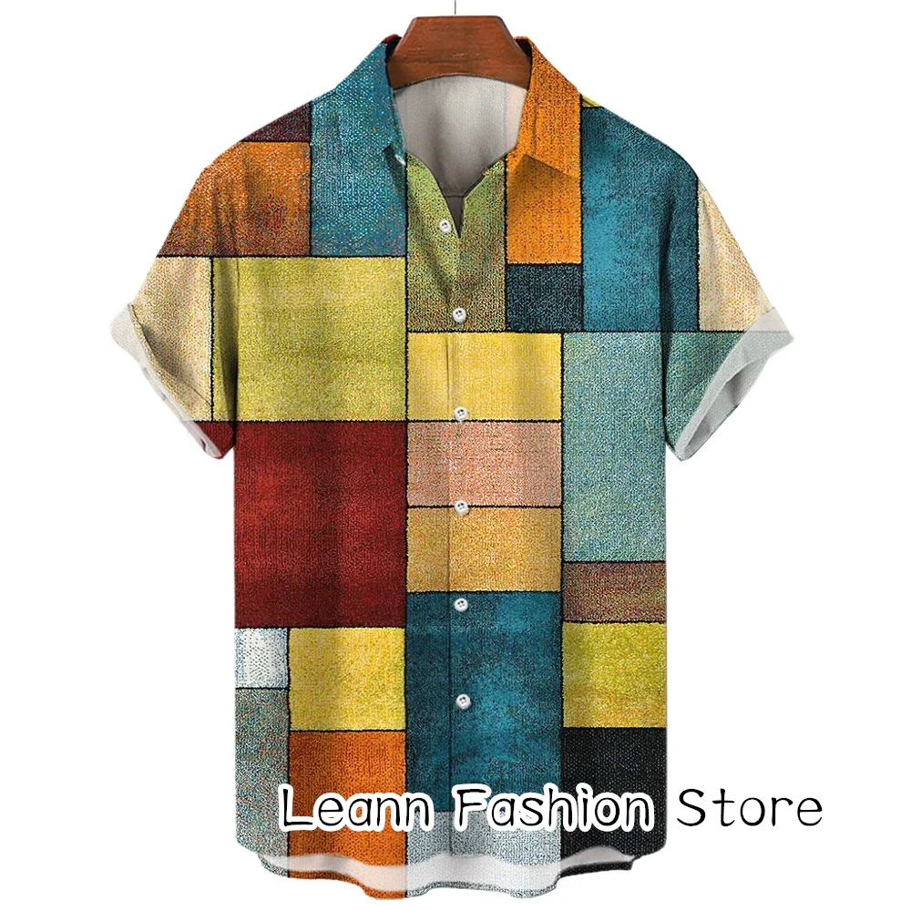 Top Trends: Men Summer Vintage Shirt Casual Colorful Hawaiian Vacation Shirt Male Beach Style Shirt Fashion Button Clothing Daily Streetwear Shoppable Styles