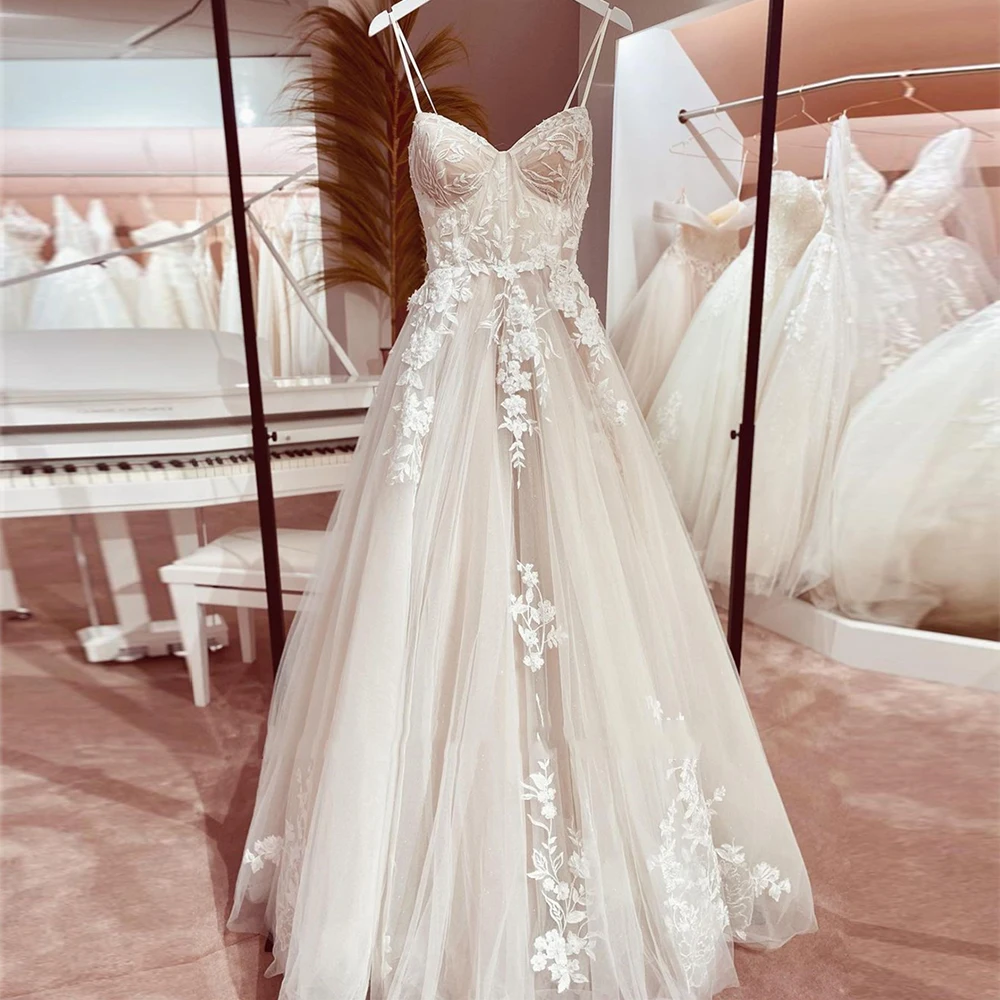 Top Trends: 2024 Women&#039;s Wedding Dresses Sexy Sleeveless Off Shoulder Lace Applique Bridal Gowns Tulle Formal Beach Party Robe De Mariée Shoppable Styles