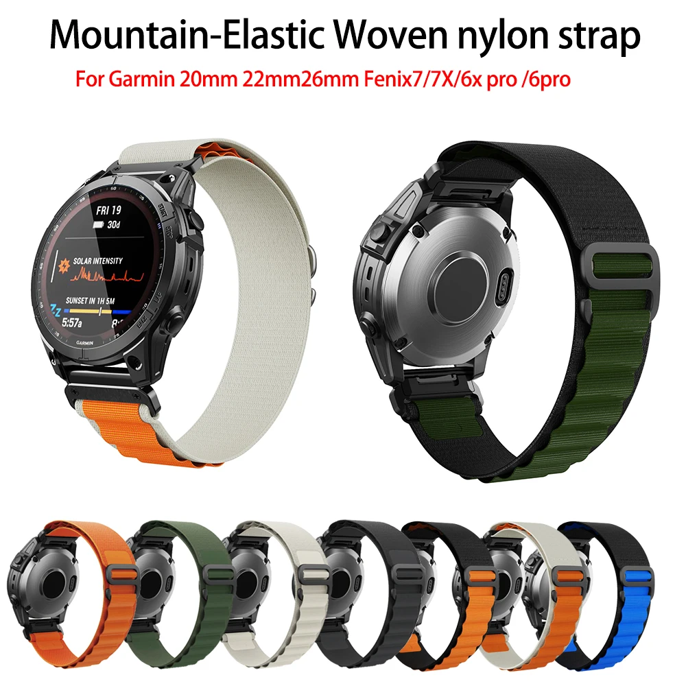 Top Trends: For Garmin Fenix6x 6por Nylon Watch Strap Quick Release For 7X Pro Enduro Instinct Mk15xPlus 22 26mm Arm Strap Shoppable Styles