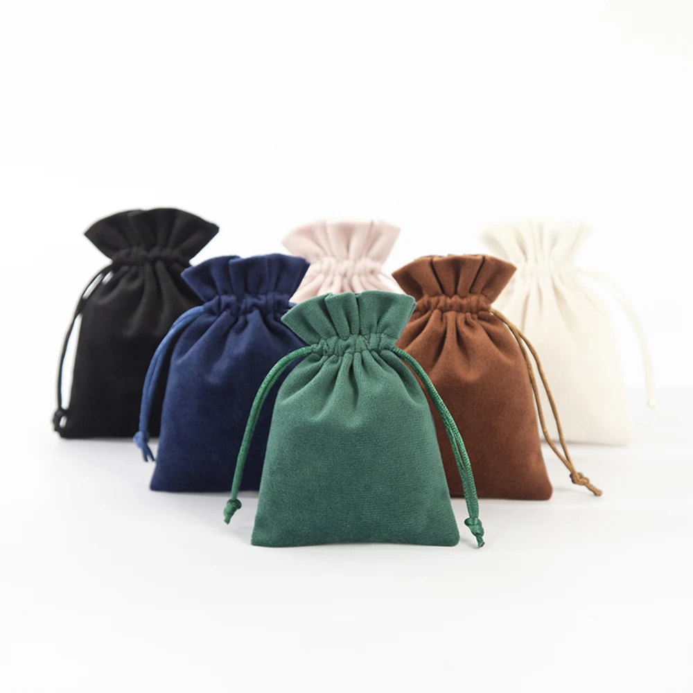 Top Trends: 50pcs Velvet Anime Jewelry Organizer Small Gift Bags Drawstring Packaging Pouch For Women Rings Earrings Keychain Wedding Favor Shoppable Styles