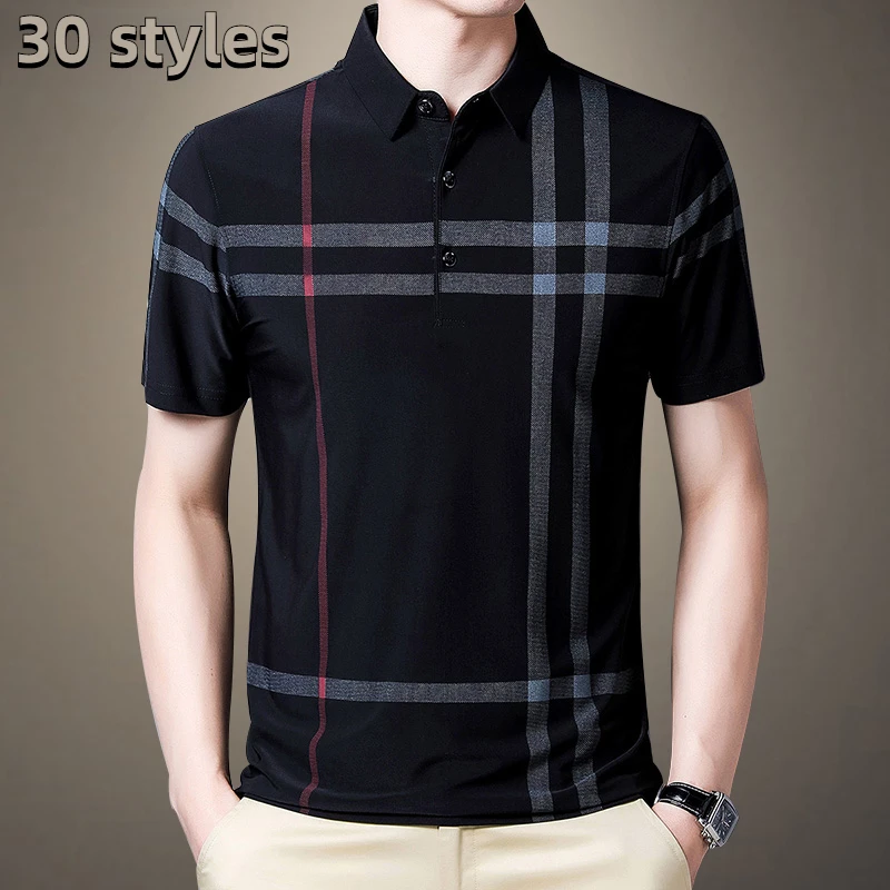 Top Trends: 2023 Summer New Men's Polo Shirts Business Casual T-Shirts Fashion Printing Slim Fit Short Sleeve Tops Shoppable Styles