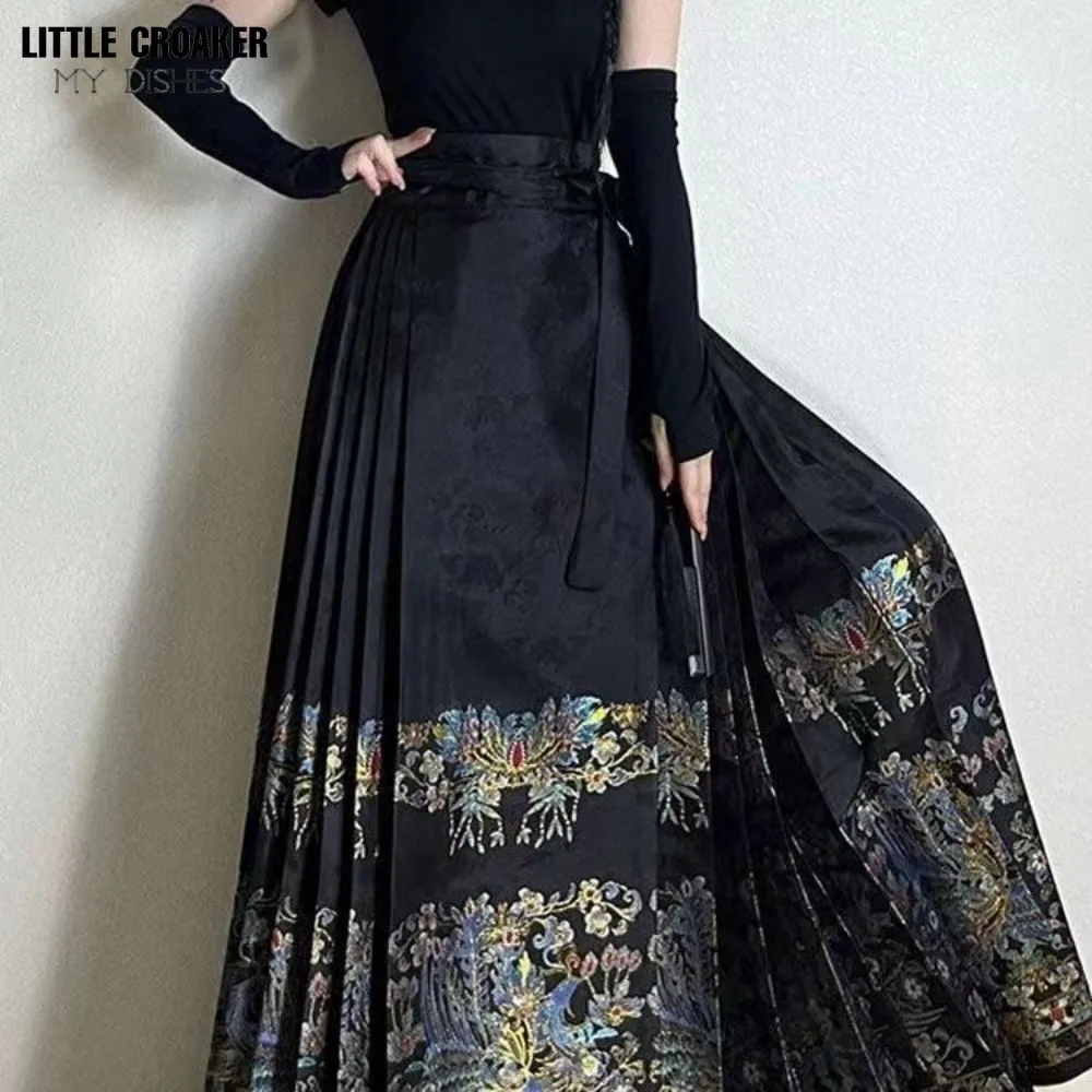 Top Trends: Autumn Ming Dynasty Hanfu Dresses For Women Chinese Hanfu Mamian Robe Woven Gold Horse Face Skirt Modern Hanbok Shoppable Styles