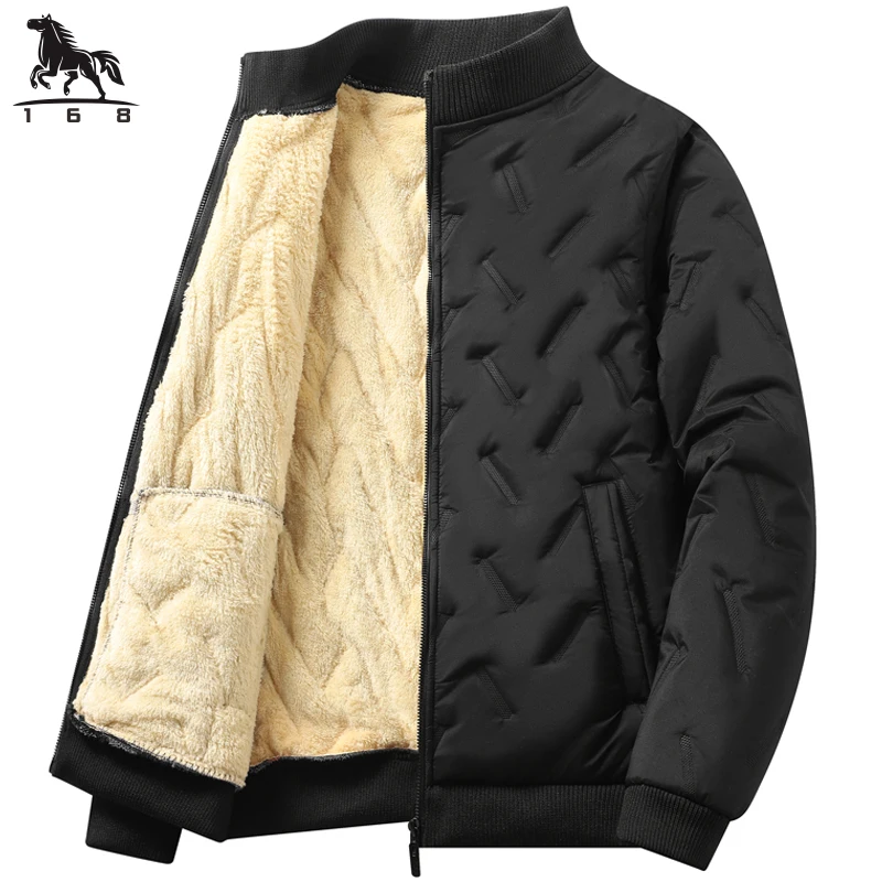 Top Trends: Mens Parka Autumn Winter New Men Jacket Fleece Thickening Solid Color Jackets Casual Coat Men&#039;s Business Coats Size M-3XL 4XL Shoppable Styles