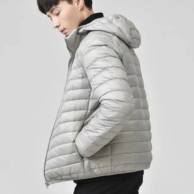 Top Trends: Men Down Jackets Warm Hooded Thick Puffer Coats Autumn Winter Lightweight Slim Casual White Duck Down Tops Jacket Male Clothing Shoppable Styles