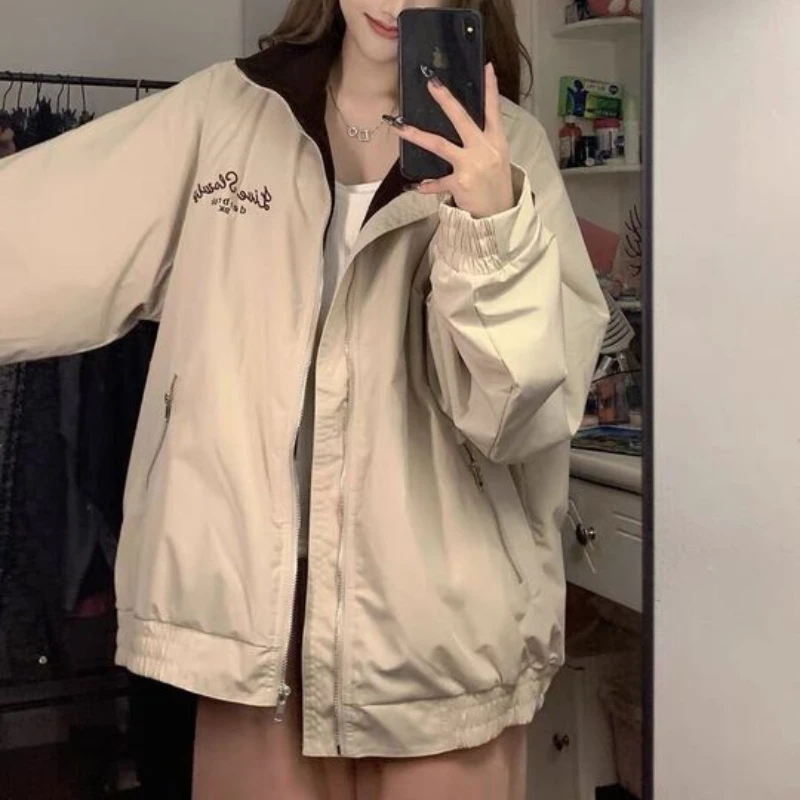 Top Trends: Deeptown Vintage Japanese Fashion Jacket Women Oversized Zipper Harajuku Korean Streetwear Couple Jacket 2023 New Outdoor Coats Shoppable Styles