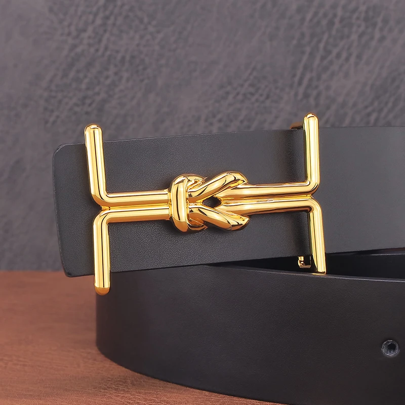 Top Trends: High Quality Black 3.8cm Wide Belt Fancy Letter Slide Buckle Luxury Strap Genuine Leather Men Belt Designer Jeans Casual Belt Shoppable Styles