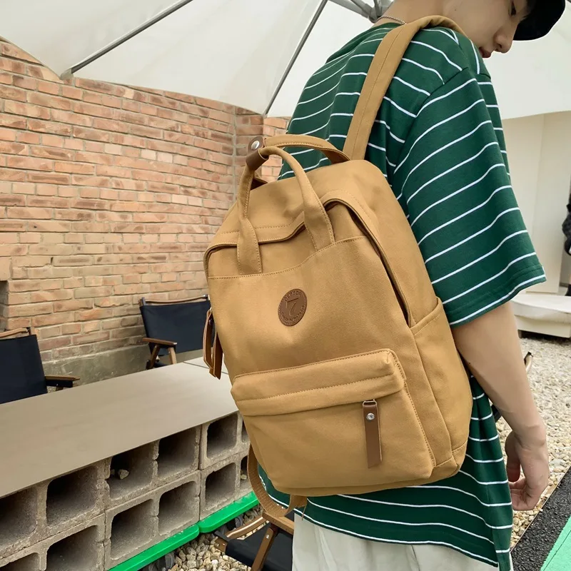 Top Trends: 2023 New College Male Canvas Backpack Female Retro Travel Book Bag Girl Boy Laptop Student Fashion Men's And Women's School Bag Shoppable Styles - Image 2