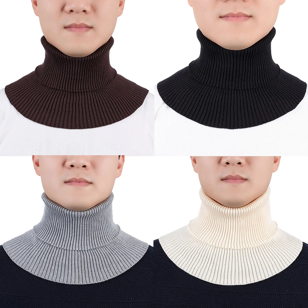 Top Trends: Men Women Fake Collar Scarf Knitted Turtleneck Elastic False Collar Scarf Warm Winter Windproof Ruffles Detachable Wrap Scarf Shoppable Styles