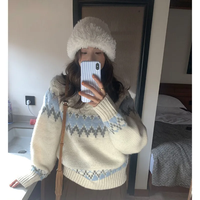 Top Trends: Deeptown Winter Vintage Knitted Sweater Women Korean Fashion Oversized Jumper Aesthetic Harajuku Japanese Casual Pullover Loose Shoppable Styles