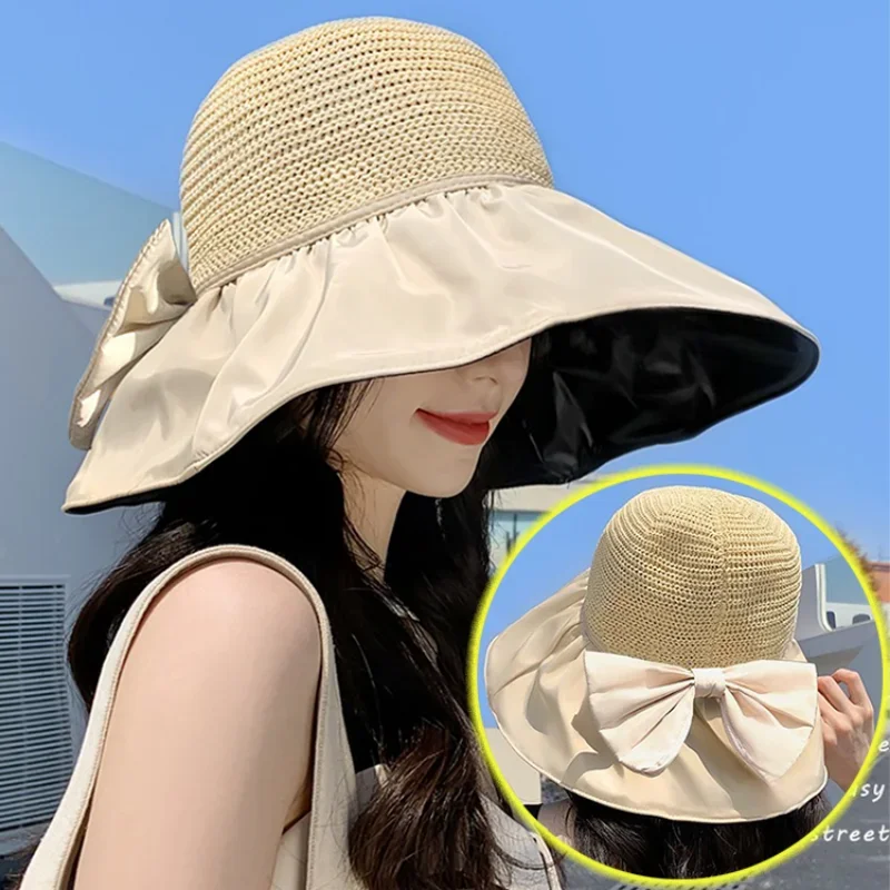 Top Trends: Spring Summer Hat For Women Big Wide Brim Women Bucket Hat Solid Color Foldable UV Protection Outdoor Beach Panama Cap Sun Hats Shoppable Styles