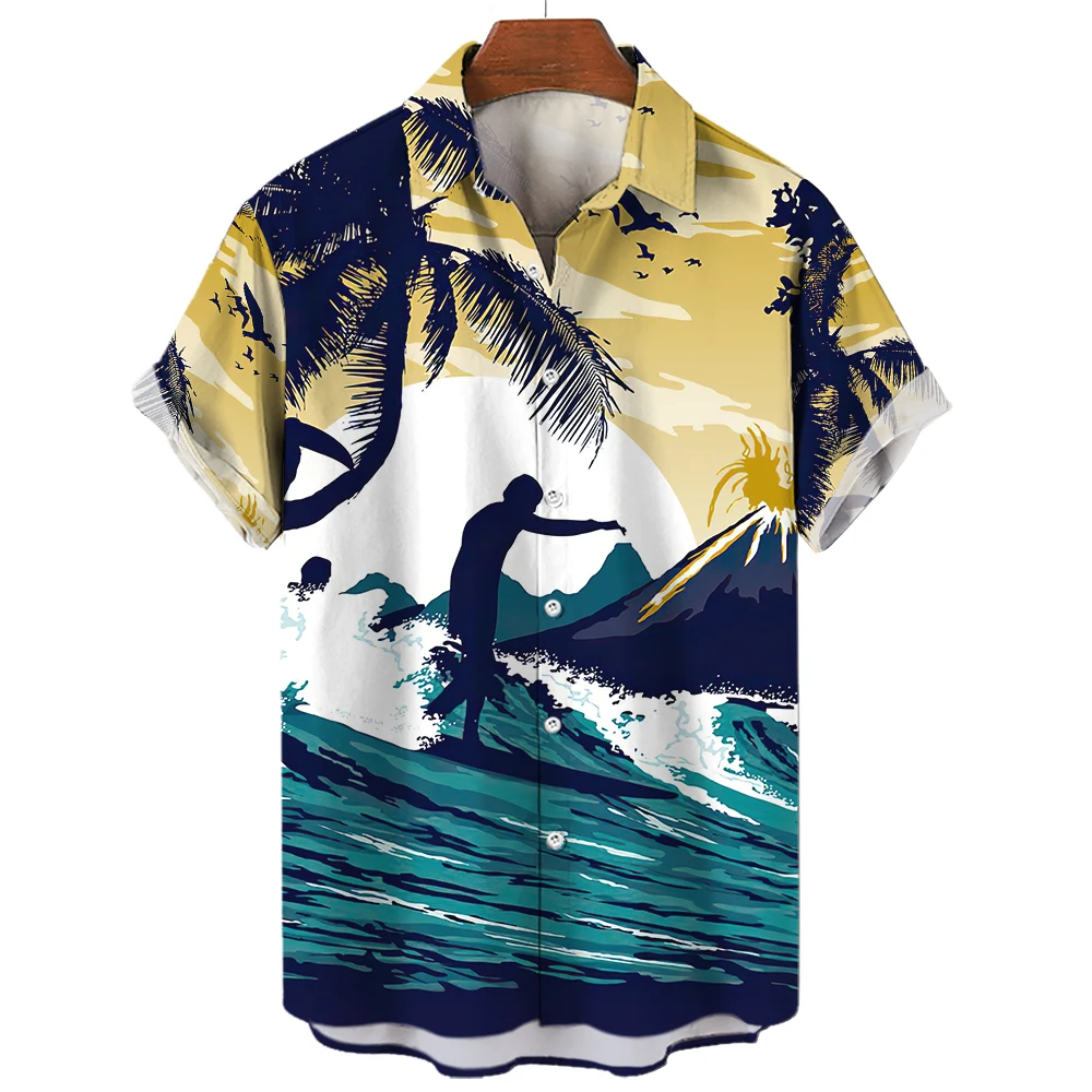 Top Trends: 2023 Coconut Tree Shirts For Men 3d Printed Men's Hawaiian Shirt Beach 3xl Short Sleeve Fashion Tee Shirt Leisure Men's Tops Shoppable Styles