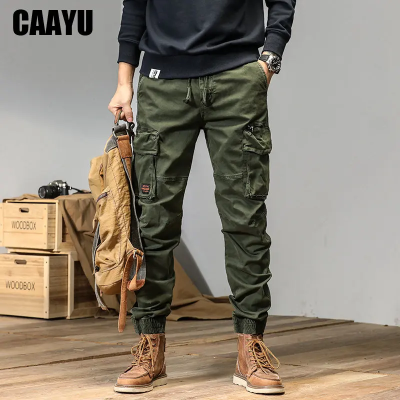 Top Trends: CAAYU Joggers Cargo Pants Mens Casual Y2k Multi-Pocket Male Trousers Sweatpants Streetwear Techwear Military Green Track Pants Shoppable Styles