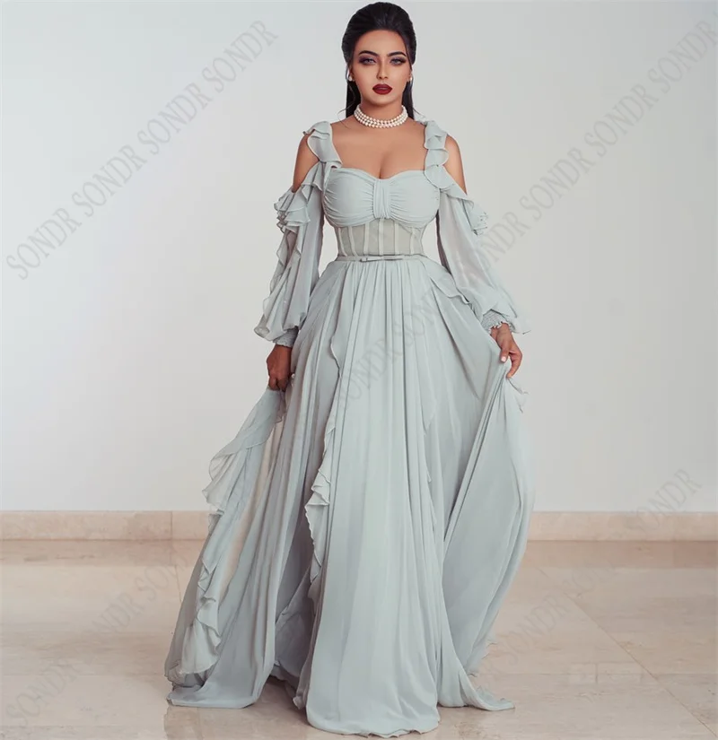 Top Trends: SOND Blue Sweetheart Quinceanera Dress Chiffon 2023 Sleeveless Long Sleeves Queen Custom Color Birthday Evening Dress Vestido Shoppable Styles - Image 3