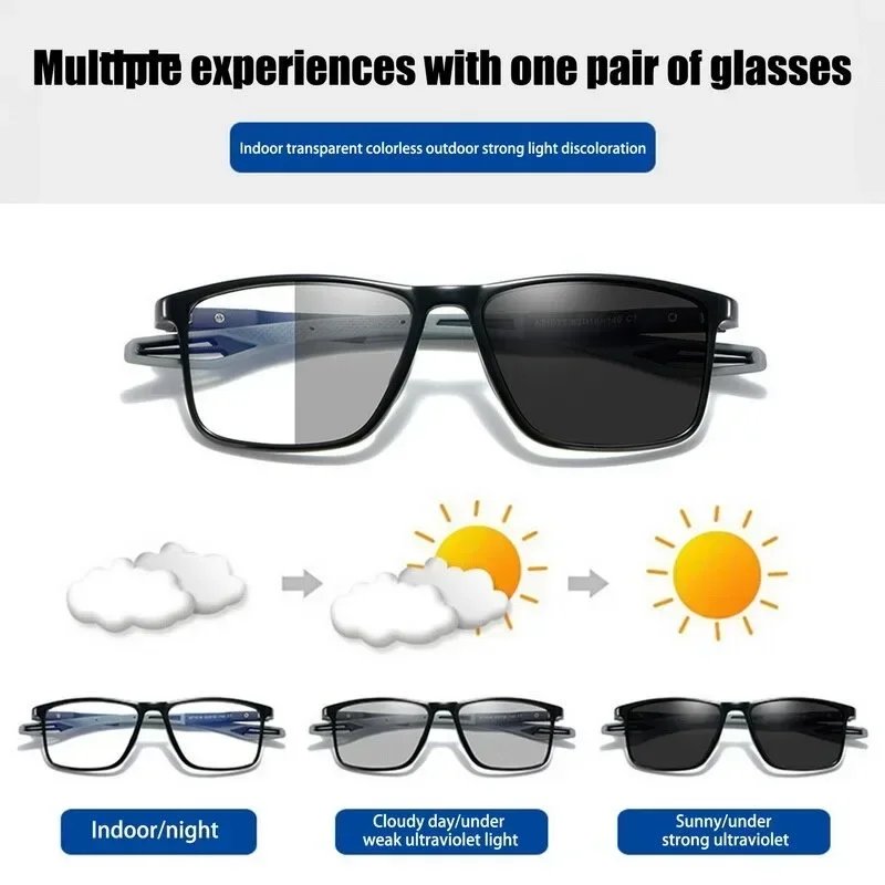 Top Trends: Photochromic TR90 Anti-blue Light Multifocal Reading Glasses New Progressive Near Far Eyewear Men Women Sports Eyeglasses Shoppable Styles - Image 3