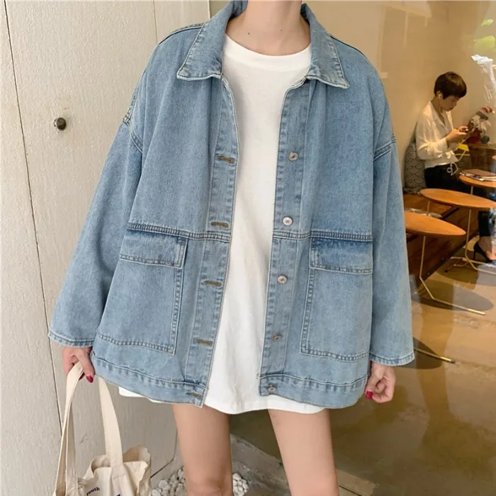 Top Trends: Boyfriend Jean Jacket Women Denim Jacket Winter Jeans Coat Casual Harajuku Streetwear Female Vintage Black Bomber Jacket Outwear Shoppable Styles