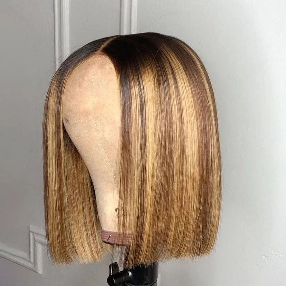 Top Trends: Highlight Straight Lace Front Human Hair Wig For Women Glueless Wig Human Hair Ready To Wear Bob Perruque Cheveux Humain Shoppable Styles