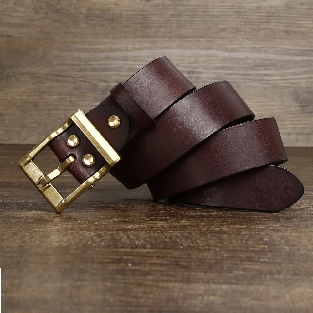 Top Trends: Thickened Cow Leather Belt For Men Roll Buckle Oval Hole For Smooth Wear Genuine Leather Luxury Belt For Mans Shoppable Styles