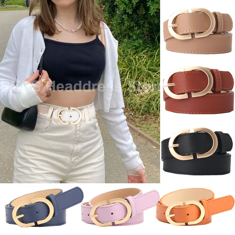 Top Trends: Wide Leather Belts For Women Simple Mental Pin Buckle Girls Pant Thick Belt Denim Jeans Dress Skirt Luxury Brand Retro Waistband Shoppable Styles