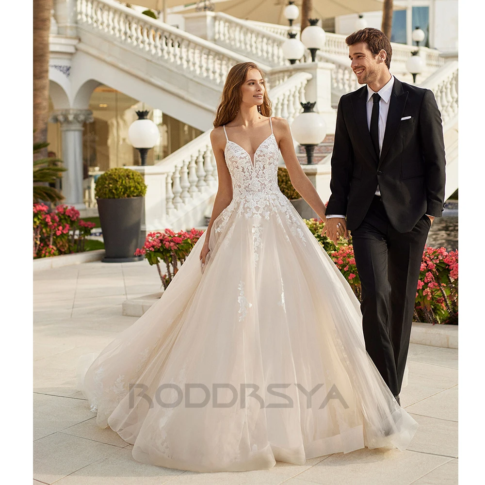 Top Trends: RODDRSYA Elegant Boho Wedding Dresses For Women 2023 V-Neck Appliques Lace Backless With Button Vestidos De Novia Custom Made Shoppable Styles