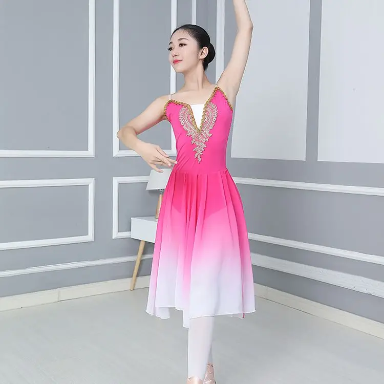 Top Trends: Long Adult Children Ballet Tutu Dress Party Practice Clothes Modern Dance Costumes Kids Tutu Ballerina Chiffon Ballet Dress Girl Shoppable Styles