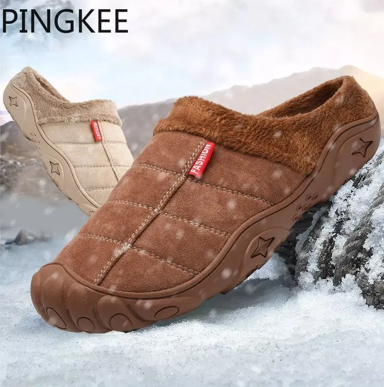 Top Trends: PINGKEE Men's Lightweight Short Plush Slip On Indoor Mule Slippers Faux Fur Warm Fleecy Lining Snow Winter Boots Shoes For Men Shoppable Styles