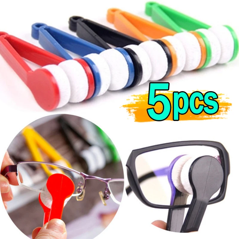 Top Trends: 5Pcs Cotton Portable Multifunctional Glasses Cleaning Rub Eyeglass Sunglasses Spectacles Microfiber Cleaner Brushes Wiping Tool Shoppable Styles