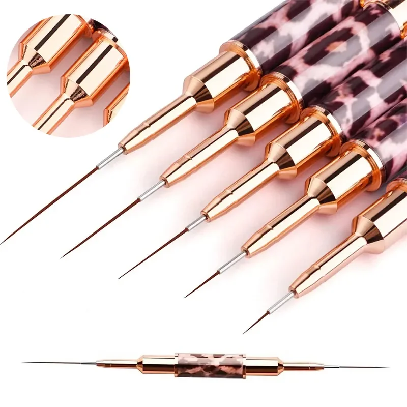 Top Trends: Nail Art Liner Brushes Double Head Leopard Print Acrylic French Stripe Drawing Painting Pen Gel Polish Nail Art Manicure Tools Shoppable Styles