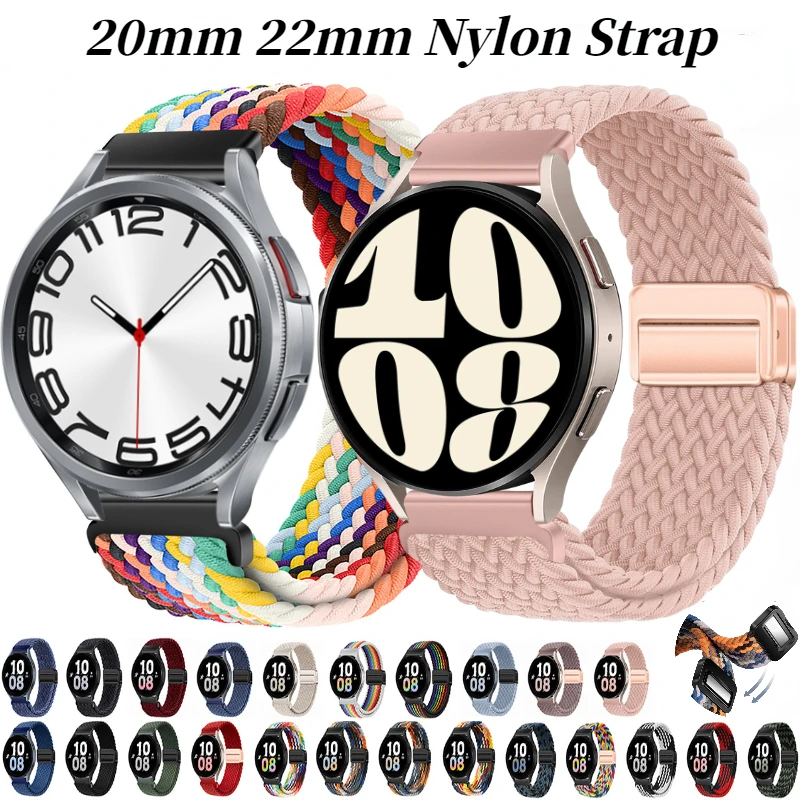 Top Trends: 20mm 22mm Braided Loop Nylon Strap For Samsung Galaxy Watch 6 5 4 3 Amazfit GTR4 Magnetic Bracelet Huawei Watch 4 / 3 / GT3 Pro Band Shoppable Styles