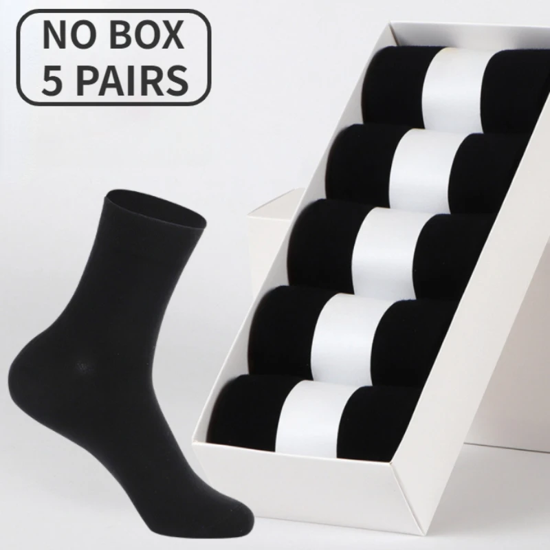 Top Trends: 5 Pair Business Casual Cotton Socks For Men Ankle Crew Thick Black White Multipack Breathable Hiking Spring Autumn Calcetines Shoppable Styles