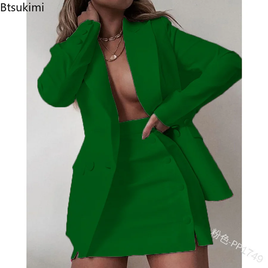 Top Trends: Plus Size 5XL 2 Piece Set Women Streetwear Candy Colors Basic Blazer Sets Coat + Shirts Slim Office Suit Jacket Women Outfits Shoppable Styles - Image 3