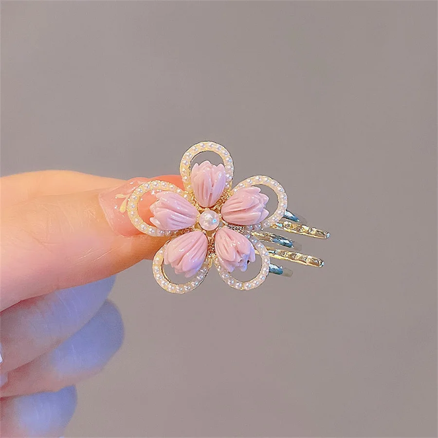 Top Trends: New Exquisite Flower Pearl Small Clip Clip Hair Clip Ladies Pink Sweet Broken Hair Side Bangs Clip Hair Accessories Headdress Shoppable Styles - Image 6