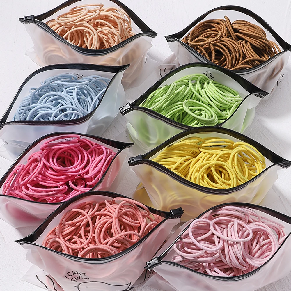 Top Trends: 30 / 50 / 100Pcs Girls Candy Color Hair Bands Hair Accessories 3.8cm Elastic Rubber Band Hair Band Children Ponytail Holder Bands Shoppable Styles