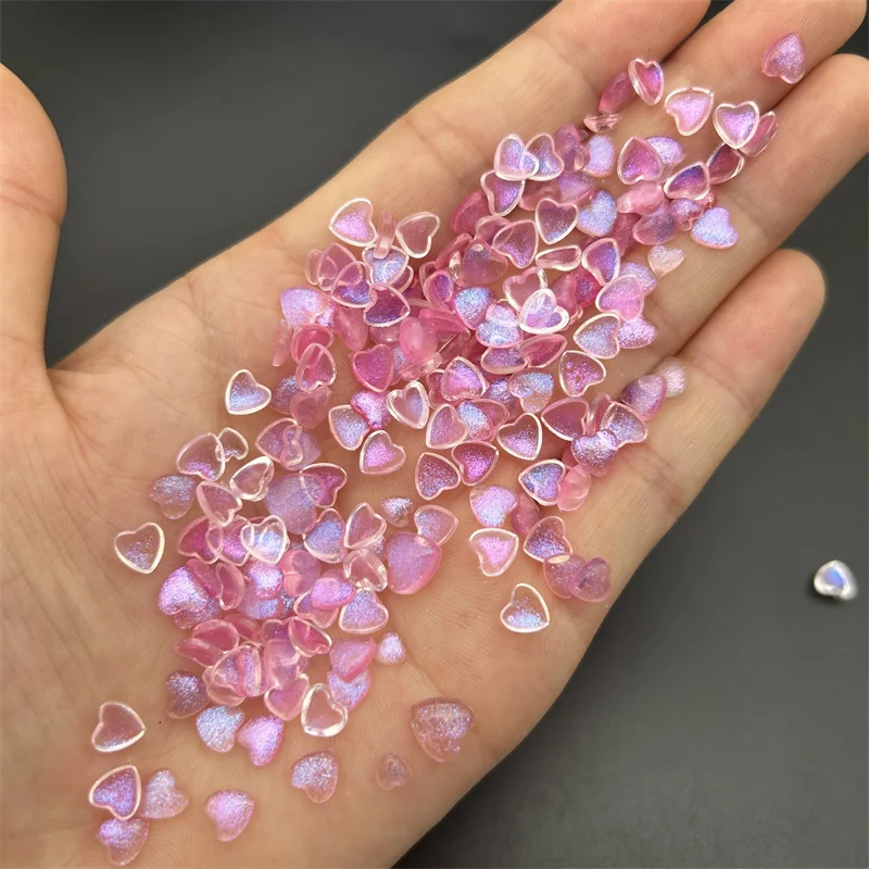 Top Trends: 50pcs Bulk Exquiste Resin Heart Nail Charms Rhinestone Kawaii Love Mix Sizes Nail Art Decorations DIY Manicure Ornament Supplies Shoppable Styles