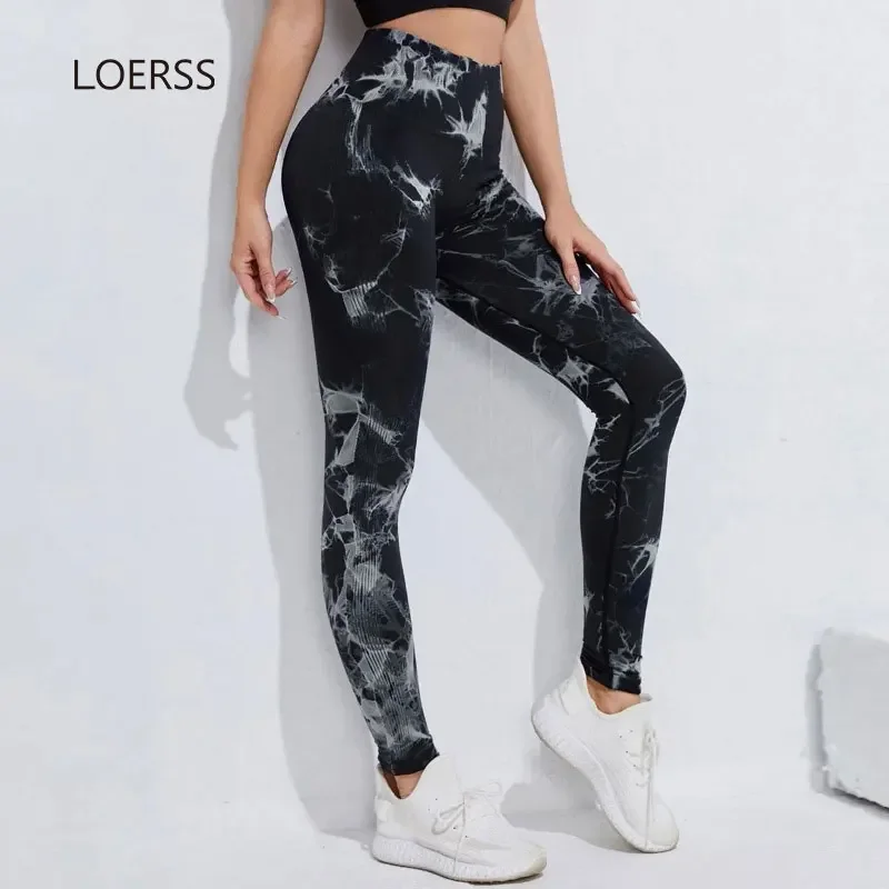 Top Trends: LOERSS Yoga Pants Women High Waist Scrunch Seamless Tie Dye Leggings For Sports Fitness Push Up Tights Workout Ladies Clothing Shoppable Styles