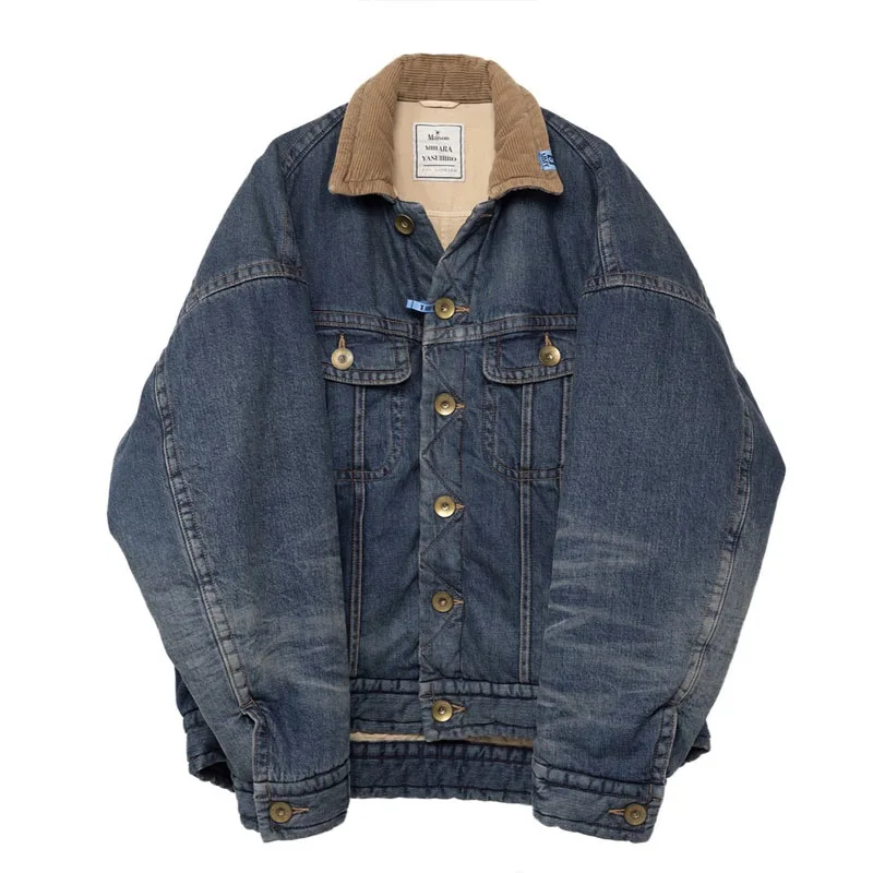 Top Trends: 23AW MIHARA YASUHIRO Sanyuan Kangyu Denim Corduroy Lapel Warm Jacket Cotton Parka Coat New Arrival Shoppable Styles