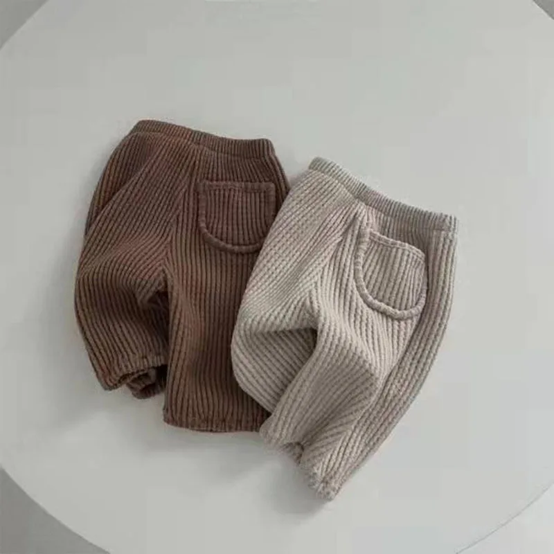 Top Trends: 2023 Spring New Baby Solid Trousers Cotton Infant Ribbed Pants Fashion Boys Girls Sports Pants Toddler Kids Casual Pants Shoppable Styles