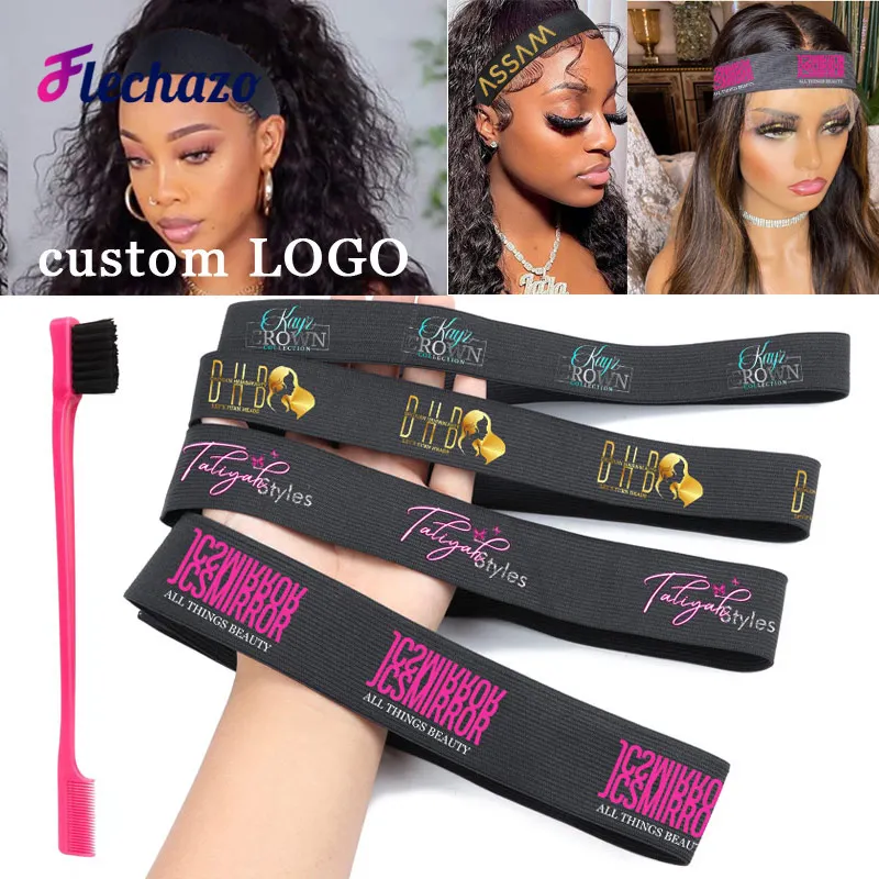 Top Trends: Lace Melting Wig Band For Edges With Custom Logo Name Wig Melt Band Adjustable Magic Sticker Edge Slayer Band For Baby Hair Edge Shoppable Styles