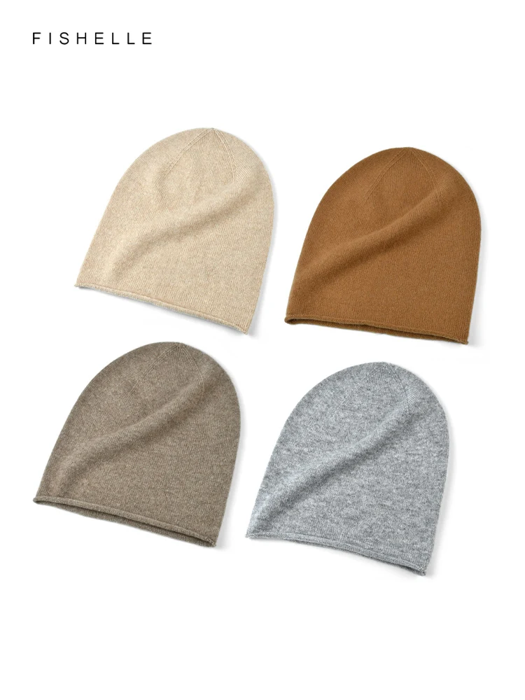 Top Trends: Solid Pure Cashmere Hats Men Women Warm Wool Hat Autumn Winter Cap Adults Beanie New Beanies Knitted Luxury Gift Shoppable Styles