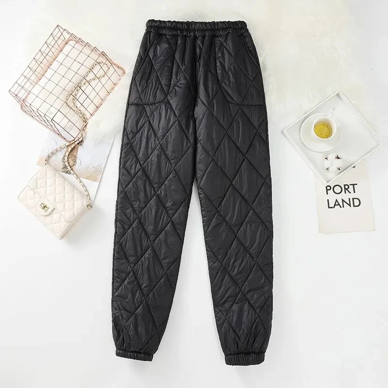 Top Trends: Winter Ankle Length Harem Pants Cotton Down Warm Pantalones Snow Wear Thick Trouser Solid Color Red Woman Windproof Joggers Hose Shoppable Styles - Image 5