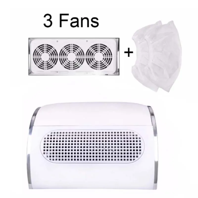 Top Trends: 60W Nail Suction Dust Collector Large Size Strong Nail Vacuum Cleaner Machine With 3 Fans 2 Bags EU / US Plug Salon Tool Shoppable Styles