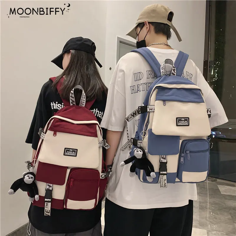 Top Trends: Korean Schoolbag Female Student Backpack Large Capacity Fashion Boy Backpack Computer Bag Femal School Backpack School Bags Shoppable Styles