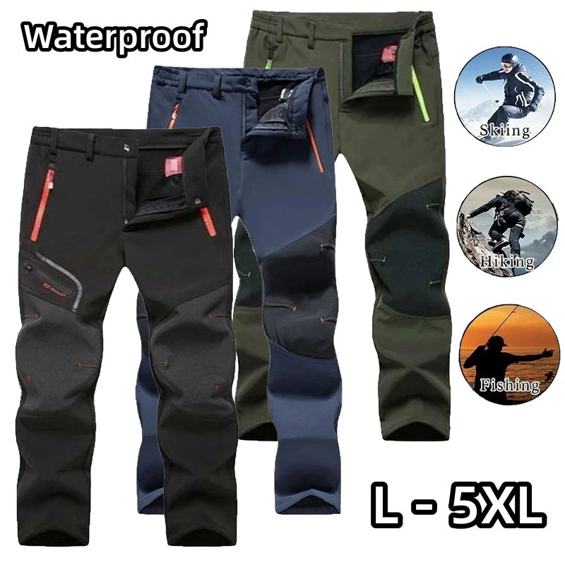 Top Trends: Mens Autumn Winter Outdoor Windproof Waterproof Breathable Warm Hiking Casual Trousers Camping Climbing Skiing Fleece Long Pants Shoppable Styles